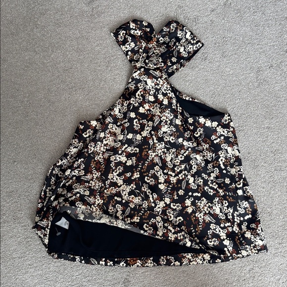 Rebecca Minkoff Criss Cross Halter High Neck Tank Blouse Size M - Picture 4 of 5